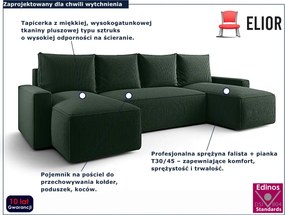 Zielony narożnik sztruksowy z pojemnikiem Z5-N26