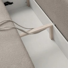 Sofa z Funkcją Spania ARVETO Kremowa Boucle Nowoczesna