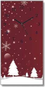 Zegar ścienny Choinki Święta Płatki Śniegu