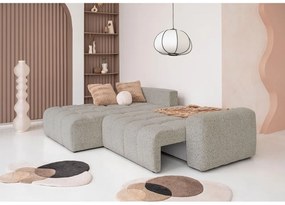 Jasnobrązowy rozkładany narożnik modułowy ze schowkiem (lewostronny) Lulu – Miuform