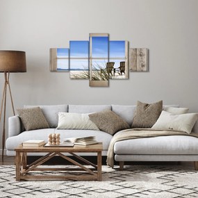Obraz - Okno z widokiem na plażę (125x70 cm)