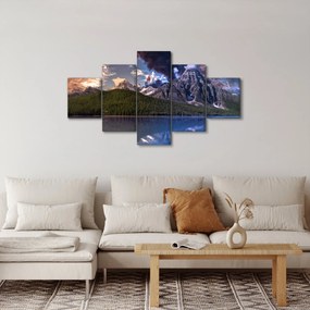 Obraz jeziora i gór (125x70 cm)