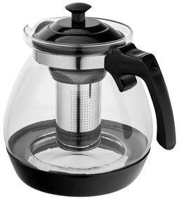 Altom Szklany czajnik z sitkiem 2,3 l, czarny
