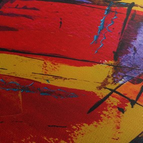 Obraz abstrakcji (z zegarem) (90x30 cm)