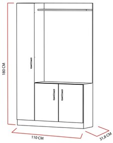 Zestaw do przedpokoju Naturel White and Teak