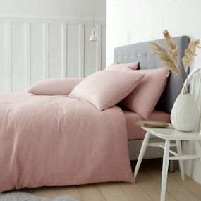 Różowa flanelowa pościel dwuosobowa 230x220 cm Brushed – Catherine Lansfield