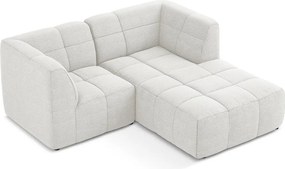 Biały narożnik z materiału bouclé (prawostronny/z szezlongiem) Aloha – Makamii