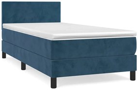 Niebieskie łóżko kontynentalne z materacem 90x200 - Lisila 3X