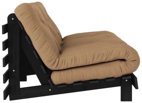 Brązowa rozkładana sofa 160 cm Roots Black Night – Karup Design