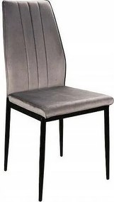 Krzesło tapicerowane ATOM VELVET szare
