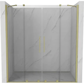 Mexen Velar Duo drzwi prysznicowe rozsuwane 180 cm, transparent, złote szczotkowane - 871-180-000-02-55