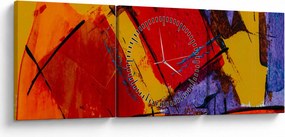 Obraz abstrakcji (z zegarem) (90x30 cm)