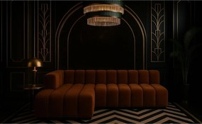 Narożnik w kształcie L GRAND 295 cm, tkanina Salvador, Ciemnobrązowy, Lewy