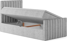 Łóżko kontynentalne boxspring DEMETER 90x200 cm  w tkaninie FLOW 16 szarej