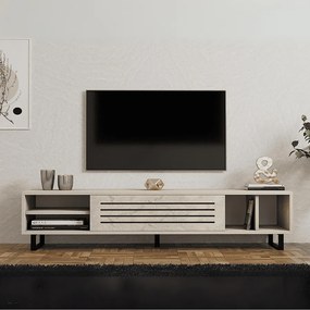 Stolik pod TV – 160 cm x 35 cm x 40 cm – kolor trawertynu – płyta wiórowa pokryta melaminą