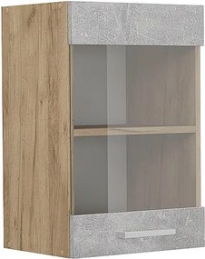 Szklana szafka kuchenna beton 40x31x60 r-line