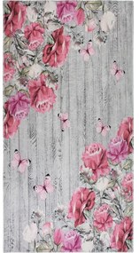 Różowo-szary chodnik odpowiedni do prania 80x200 cm Blooming Roses – Vitaus