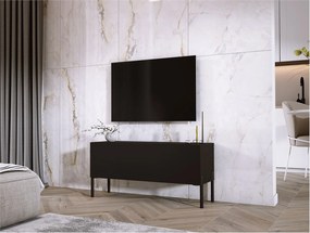 Szafka RTV: Czarny Mat, czarne nogi, 100 x 52 x 32 cm