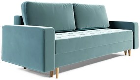 Błękitna nowoczesna sofa rozkładana E2-T41