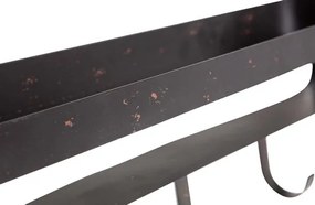 Metalowa półka do łazienki RAKKA 56x29 cm, czarna z patyną