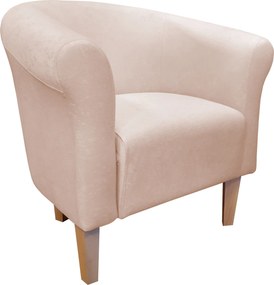 Fotel Milo tkanina Mikrofaza stylowy fotel do salonu i sypialni : Kolor nogi - Drewno, Kolor tkaniny - 1 MIKROFAZA, Wysokość nogi - 20 cm