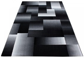 Dywan nowoczesny Miami kwadraty szaro-czarne 240 cm x 340 cm