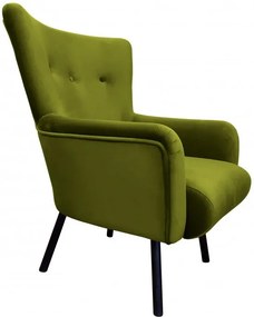Fotel TULIP tkanina Welur noga metalowa Uszak luksusowy komfort salonu : Kolor nogi - Czarna, Kolor tkaniny - VELVET - BL75