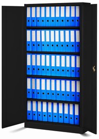 Zestaw 4x biurowa szafa metalowa na akta JAN, 900 x 1850 x 400 mm, czarna