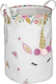 Kosz na zabawki z pomponami, składany, Ø 35 cm