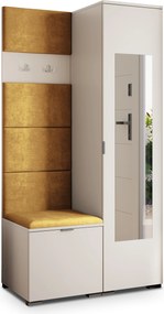 Masseno Garderoba VIRA 95/181/51 cm Nowoczesna Szafa do Przedpokoju Kaszmir, MONOLITH 48 (Żółty)