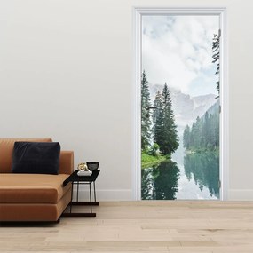 Fototapeta na drzwi - Leśne jezioro (95x205cm)