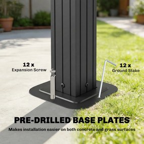 Outsunny Pawilon Grillowy 2,5 x 1,5 m, Wodoodporny Zadaszenie z Daszkiem z Poliwęglanu i Półkami, Brązowy | Aosom PL