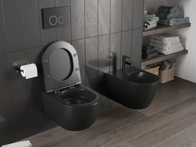 Mexen Carmen miska wc Rimless Tornado z deską wolnoopadającą slim, duroplast, czarna mat - 30881085T