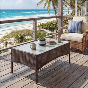 Stół ogrodowy z polyratanu Hamar,  brązowy melanżowy