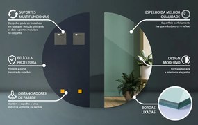 Lustro półokrągłe bez ramy na ścianę