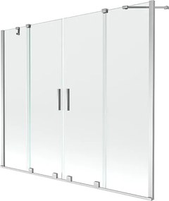 Mexen Velar Duo parawan nawannowy 2-skrzydłowy rozsuwany 190 x 150 cm, transparent, chrom - 896-190-000-02-01