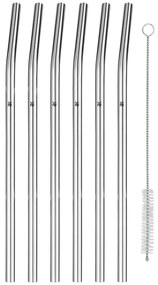 WMF - ZESTAW 6x Słomki ze stali nierdzewnej BARIC + szczoteczka do czyszczenia