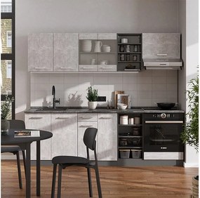 Zabudowa kuchenna beton/antracyt 240x46x81.6 r-line