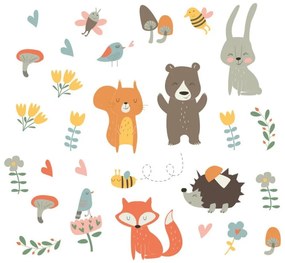 Zestaw dziecięcych naklejek ściennych Ambiance Funny Scandinavian Animals