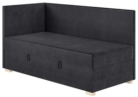 Ciemnoniebieskie narożne łóżko dziecięce ze schowkiem i materacem 90x200 cm Flexi – Ghado