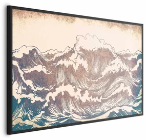Plakat Olbrzymie fale 42x29,7 cm z ramą czarną bez marginesu ARTGEIST B
