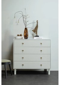 Jasnoszara niska komoda z litego drewna sosnowego 94x91 cm Madu – WOOOD