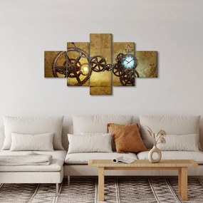 Obraz starych mechanizmów zegarowych (125x70 cm)