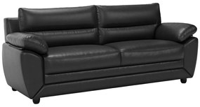 Kanapa 3-osobowa MANOA z ekoskóry - Czarny