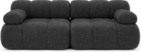 Sofa modułowa dwuosobowa, tkanina bukla Abriamo, Grafitowy, Selia