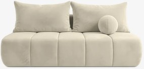 Sofa z Funkcją Spania SARIA Kremowa Welurowa Nowoczesna