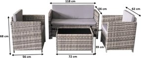 Zestaw mebli ogrodowych Luma szary - elegancki, komfortowy, trwały