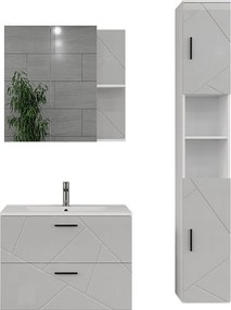 Zestaw mebli łazienkowych biały/biały wysoki połysk 80x44.6x57 irma