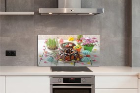 Szkło do Kuchni na Ścianę Wielkanocne Ciasto i Pisanki