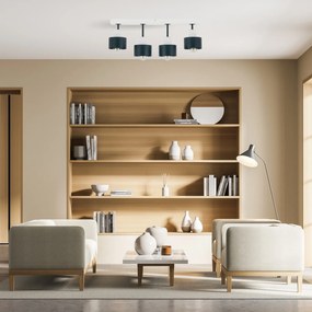 Antracytowo-biała lampa sufitowa, czteropunktowy spot DAN60x7WE z drew